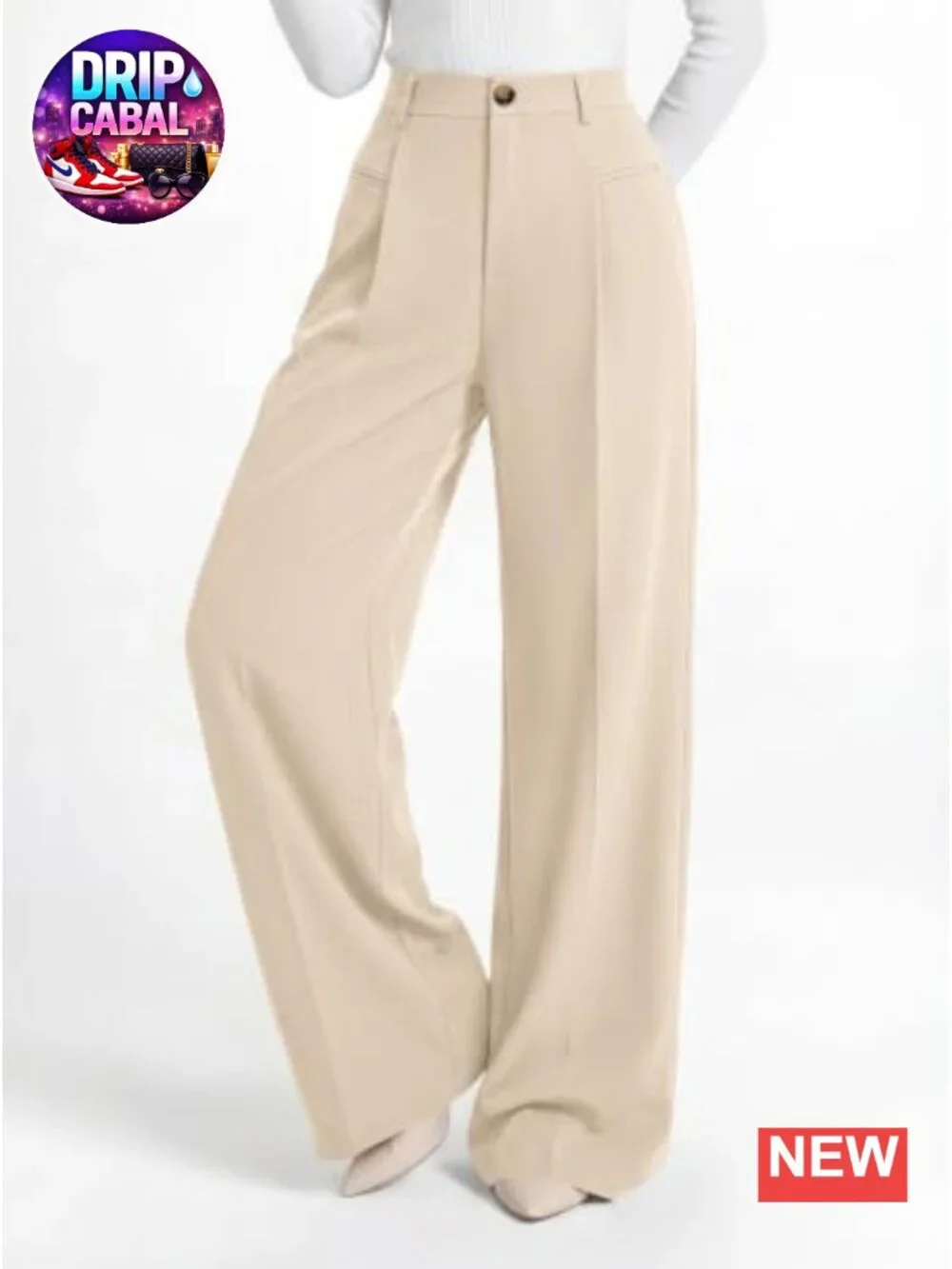 Wide Leg Pleated Dress Pants High Waist Trousers Slacks